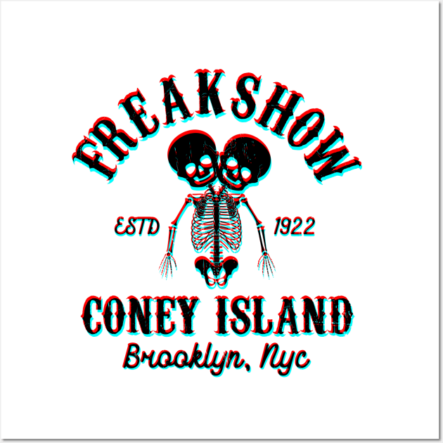 FREAKSHOW - Coney Island 3D glasses Wall Art by KERZILLA